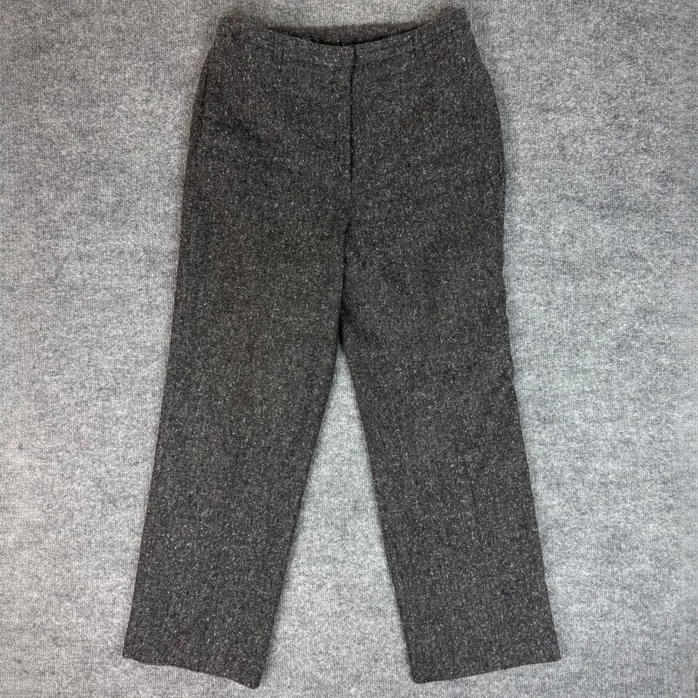 Vintage 90's WilliSmith Womens Grey Wool Blend Tweed Trousers Made in Italy S 10